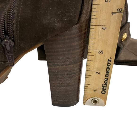 Tory Burch Women's Brown Suede Leather Heeled Boots Size 8.5M - Picture 7 of 11